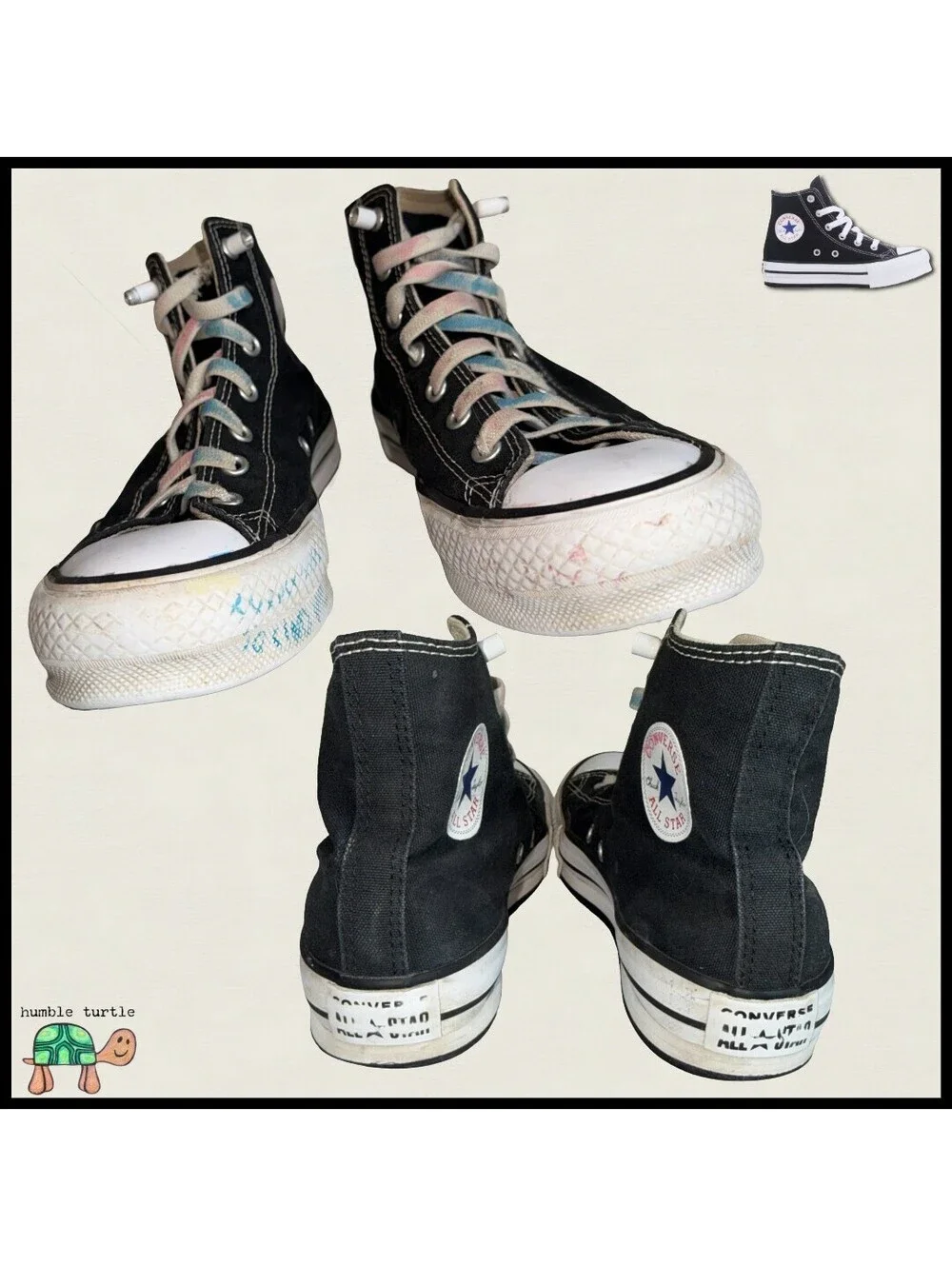 Converse Chuck Taylor All Star EVA Lift Platform Canvas High Kids Size 4 Black